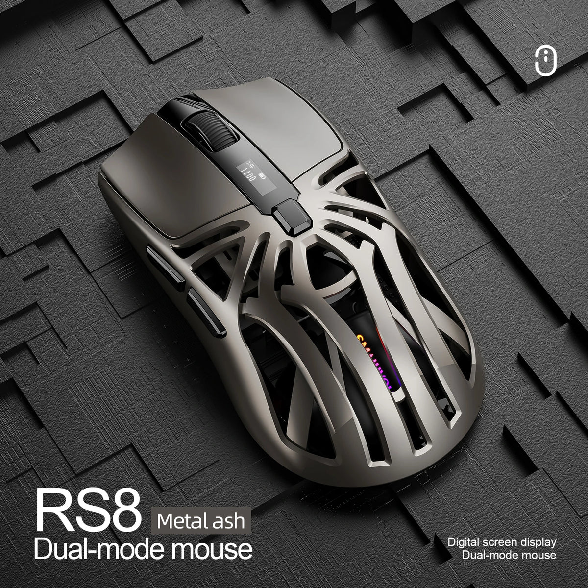 SmailWolf RS8 Bluetooth wireless 2.4g gaming mouse triple-mode lightweight e-sports gaming 1K return rate 10000DPI computer