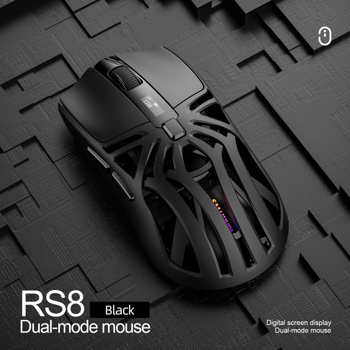SmailWolf RS8 Bluetooth wireless 2.4g gaming mouse triple-mode lightweight e-sports gaming 1K return rate 10000DPI computer